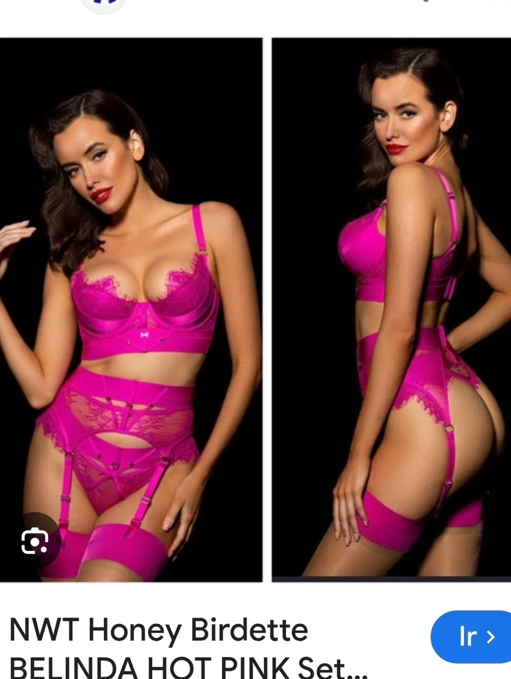 Hot Pink Lace Trim Bodysuit with Garter Straps Its use 3 Little damage - Picture 4 of 14